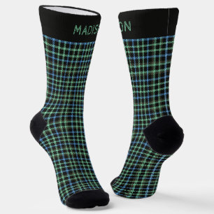 Aangepaste naam Plaid / Tartan Patroon Sokken