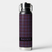 Aangepaste naam Plaid / Tartan Patroon Waterfles (Voorkant)