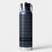 Aangepaste naam Plaid / Tartan Patroon Waterfles (Achterkant)