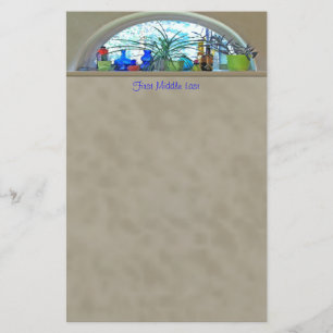 Aangepaste naam Planten glazen flessen Waterverf v Briefpapier