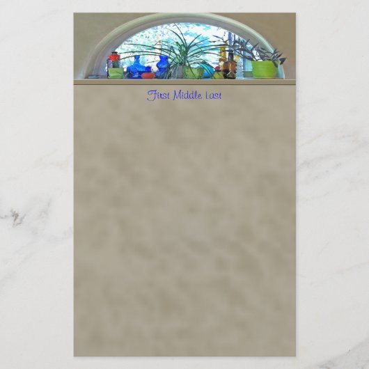 Aangepaste naam Planten glazen flessen Waterverf v Briefpapier (Voorkant)