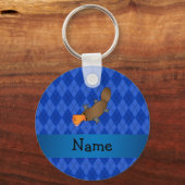 Aangepaste naam platypus blue argyle sleutelhanger (Voorkant)