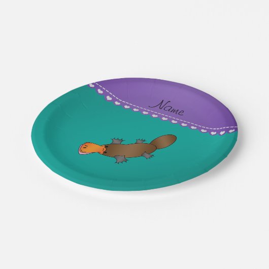 Aangepaste naam platypus groen papieren bordje (Gekanteld)