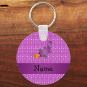 Aangepaste naam platypus paarse belletjes sleutelhanger (Voorkant)