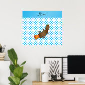 Aangepaste naam platypus witte blauwe sterren poster (Thuiskantoor)
