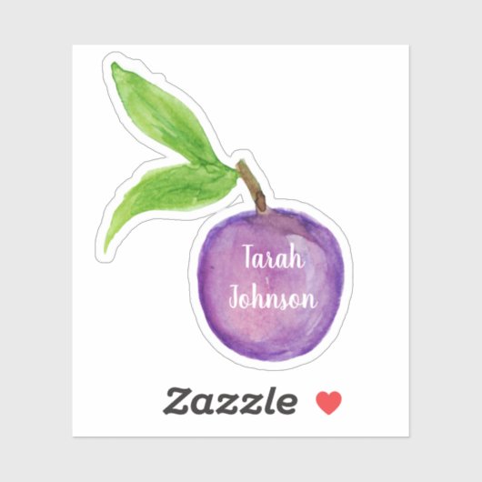 Aangepaste naam Plum Fruit Sticker (Vel)