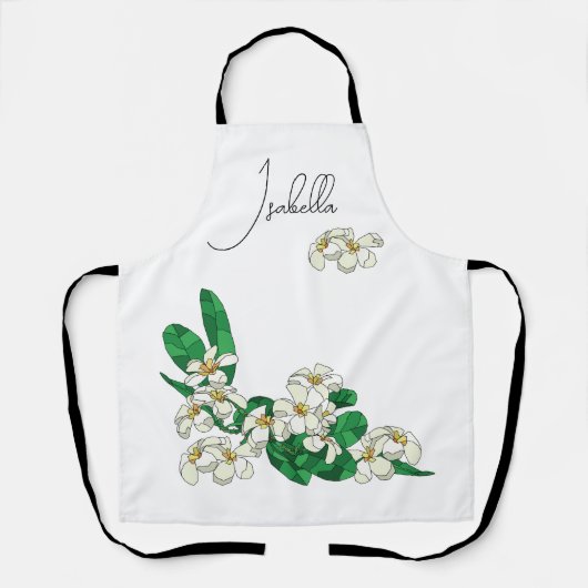 Aangepaste naam Plumeria schort (Voorkant)