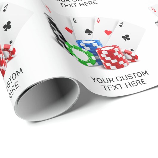 Aangepaste naam Poker / Casino Cadeaupapier (Rol Hoek)
