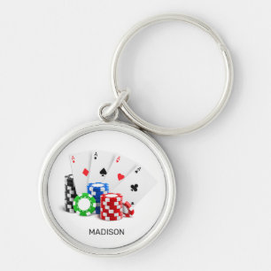Aangepaste naam Poker / Casino Sleutelhanger