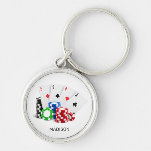 Aangepaste naam Poker / Casino Sleutelhanger (Voorkant)