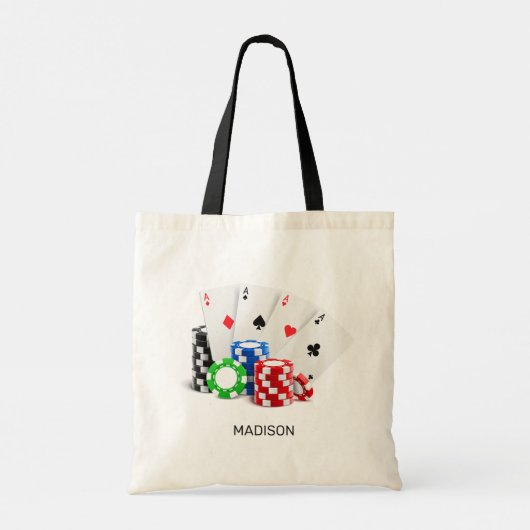 Aangepaste naam Poker / Casino Tote Bag (Achterkant)