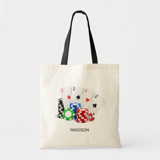 Aangepaste naam Poker / Casino Tote Bag (Voorkant)