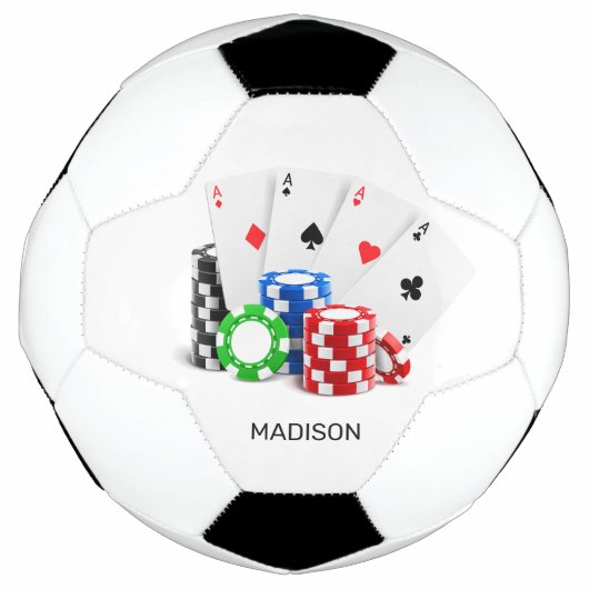 Aangepaste naam Poker / Casino Voetbal (Voorkant)