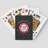 Aangepaste naam Poker Club Game Night Black & Red Pokerkaarten (Achterkant)