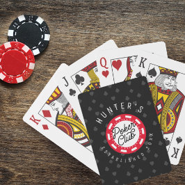 Aangepaste naam Poker Club Game Night Black & Red Pokerkaarten