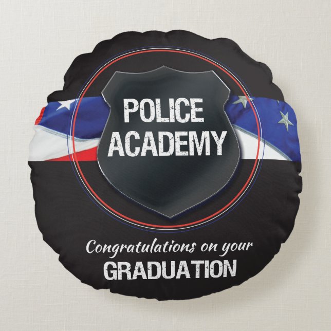 Aangepaste naam, Politieacademie afstuderen Rond Kussen (Voorkant)
