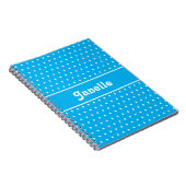 Aangepaste naam Polka Dot Blauw en Wit Notitieboek (Rechterzijde)