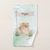 Aangepaste naam Pommeraniaanse huisdier hond Bad Handdoek (Handdoek)