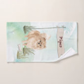 Aangepaste naam Pommeraniaanse huisdier hond Bad Handdoek (Handdoek)