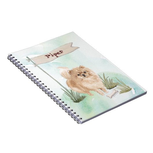 Aangepaste naam Pommeraniaanse huisdier hond Notitieboek (Rechterzijde)