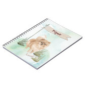 Aangepaste naam Pommeraniaanse huisdier hond Notitieboek (Linkerzijde)