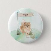 Aangepaste naam Pommeraniaanse huisdier hond Ronde Button 5,7 Cm (Voorkant)