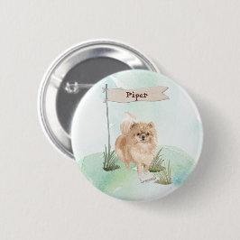 Aangepaste naam Pommeraniaanse huisdier hond Ronde Button 5,7 Cm