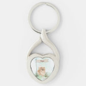 Aangepaste naam Pommeraniaanse huisdier hond Sleutelhanger (Voorkant)