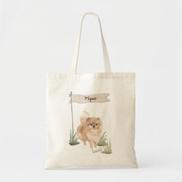 Aangepaste naam Pommeraniaanse huisdier hond Tote Bag