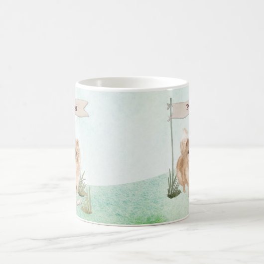 Aangepaste naam Pommeranian Pet Dog Koffiemok (Center)