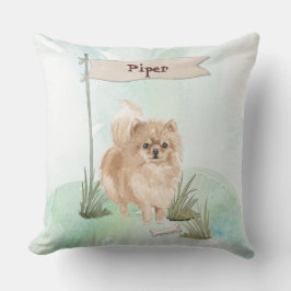 Aangepaste naam Pommeranian Pet Dog Kussen