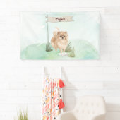 Aangepaste naam Pommeranian Pet Dog Spandoek (Insitu)