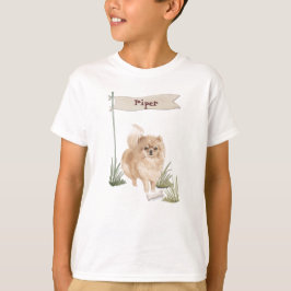 Aangepaste naam Pommeranian Pet Dog T-shirt