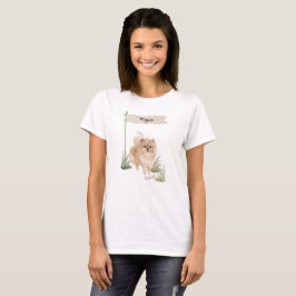 Aangepaste naam Pommeranian Pet Dog T-shirt