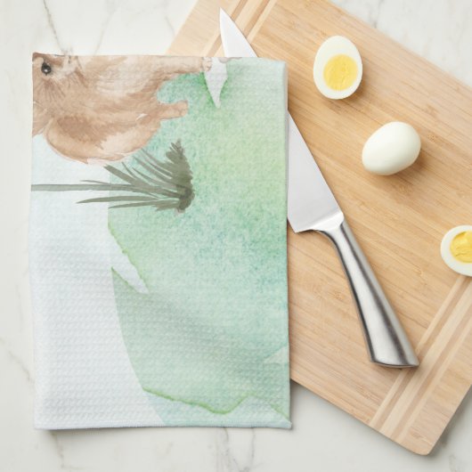 Aangepaste naam Pommeranian Pet Dog Theedoek (Quarter Fold)