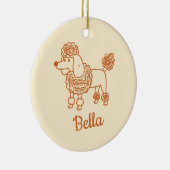 Aangepaste naam Poodle-ornament – Handgetekend hon Keramisch Ornament (Rechts)