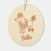 Aangepaste naam Poodle-ornament – Handgetekend hon Keramisch Ornament (Links)
