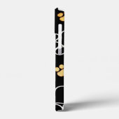 Aangepaste naam Pootafdruk Modern Zwart en Goud Case-Mate iPhone Case (Achterkant / Links)