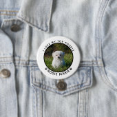 Aangepaste naam pootafdrukken foto van schattige h ronde button 7,6 cm (In situ)