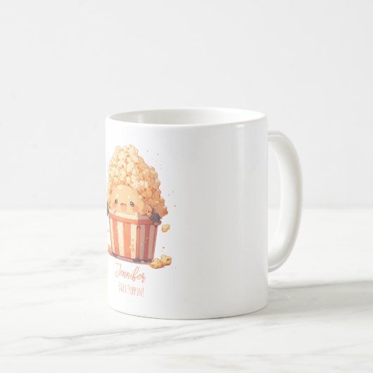 Aangepaste naam Popcorn Coffee Mok (Voorkant rechts)