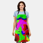 Aangepaste naam Poppy Bloemen Kleurrijke Artsy Flo Schort (Gedragen)