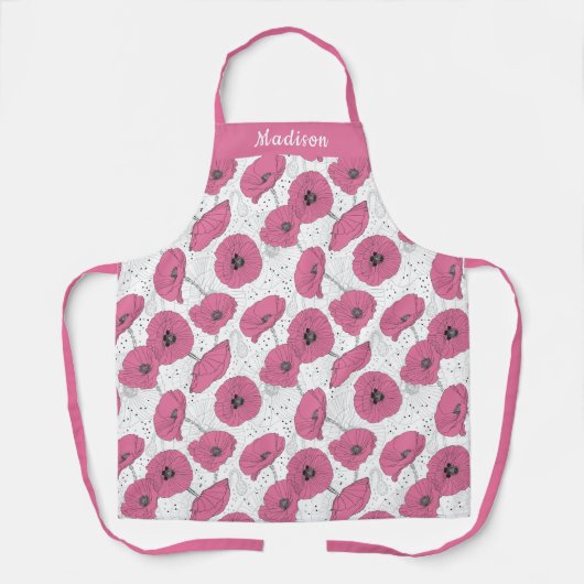 Aangepaste naam Poppy Flower schorten (Voorkant)
