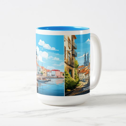 Aangepaste naam Portugal Tweekleurige Koffiemok (Voorkant rechts)