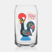 Aangepaste naam Portugese Haan Blikvorm Glas (Achterkant)