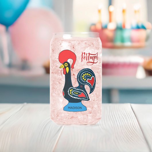 Aangepaste naam Portugese Haan Blikvorm Glas (Insitu (Baby Shower))