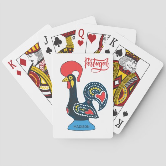 Aangepaste naam Portugese Haan Pokerkaarten (Achterkant)