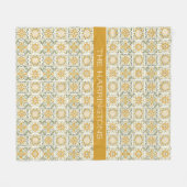Aangepaste naam Portugese Tegels Patroon Fleece Deken (Voorkant (Horizontaal))