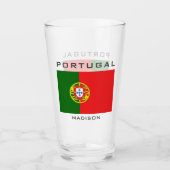 Aangepaste naam Portugese vlag Glas (Voorkant)
