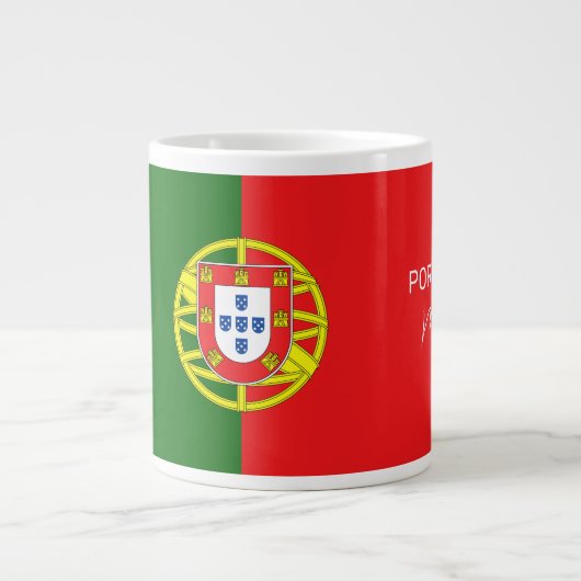 Aangepaste naam Portugese vlag Grote Koffiekop (Voorkant)