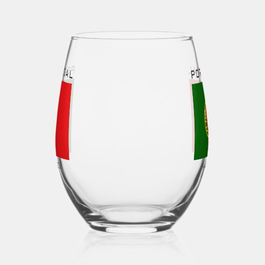 Aangepaste naam Portugese vlag Wijnglas Zonder Voet (Rechts)